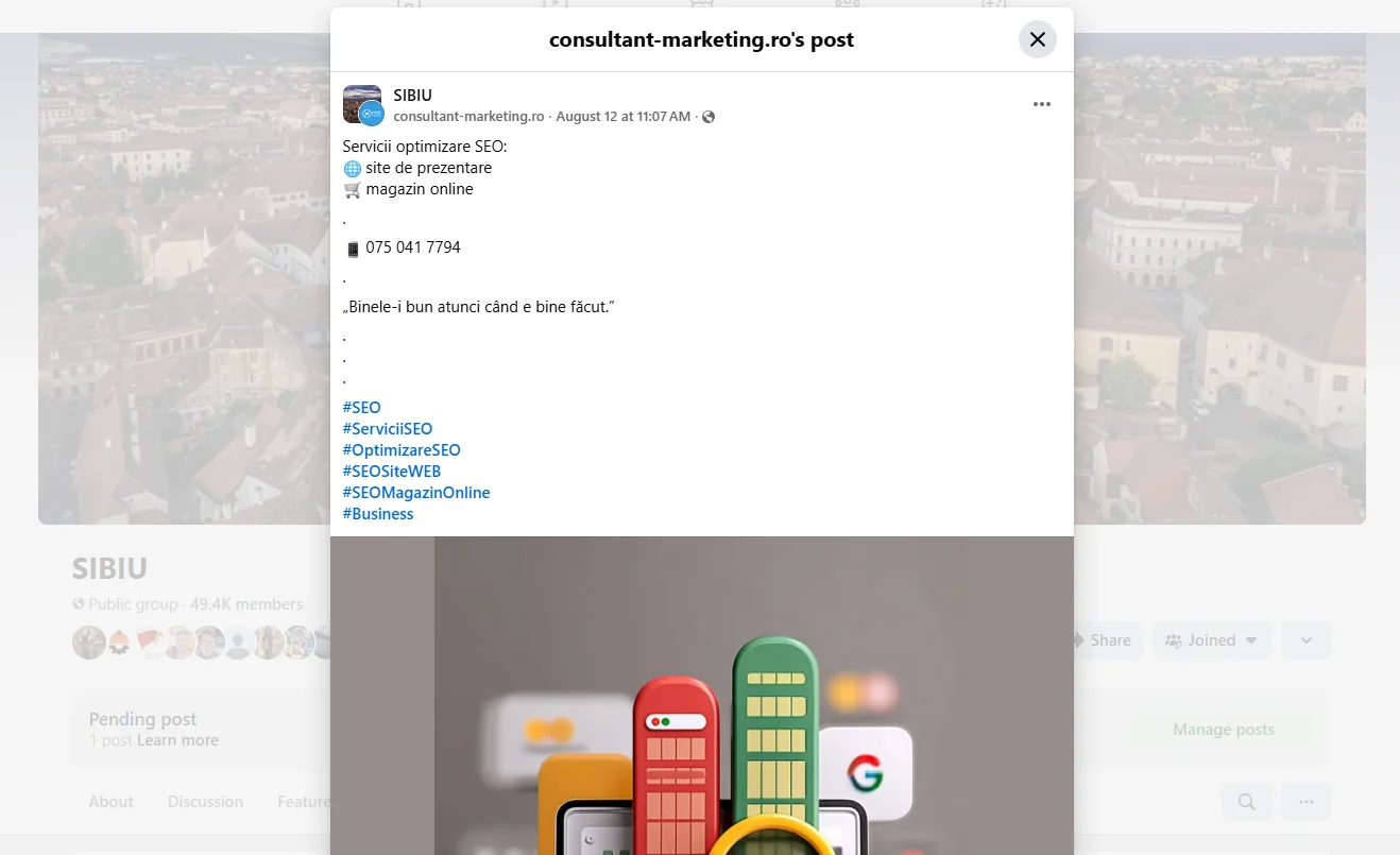 Servicii SEO Sibiu - SEO - Facebook Sibiu