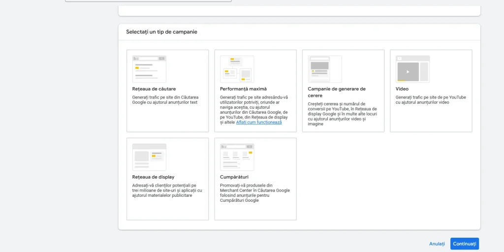 Tipuri de campanii Google Ads - Reclame Google Ads
